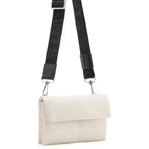 All Saints Ezra Quilted Crossbody Bag in Cream / White